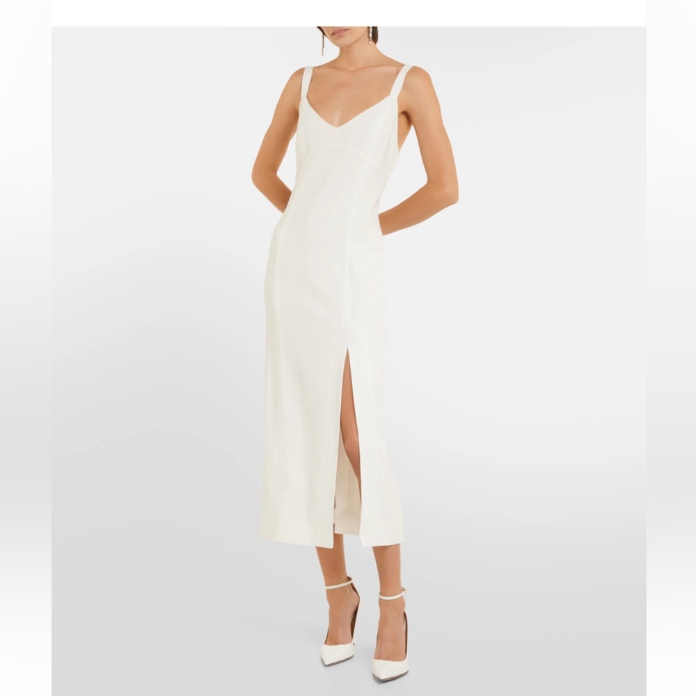 NWT White Rixo Bridal Eli crêpe midi dress | size xs